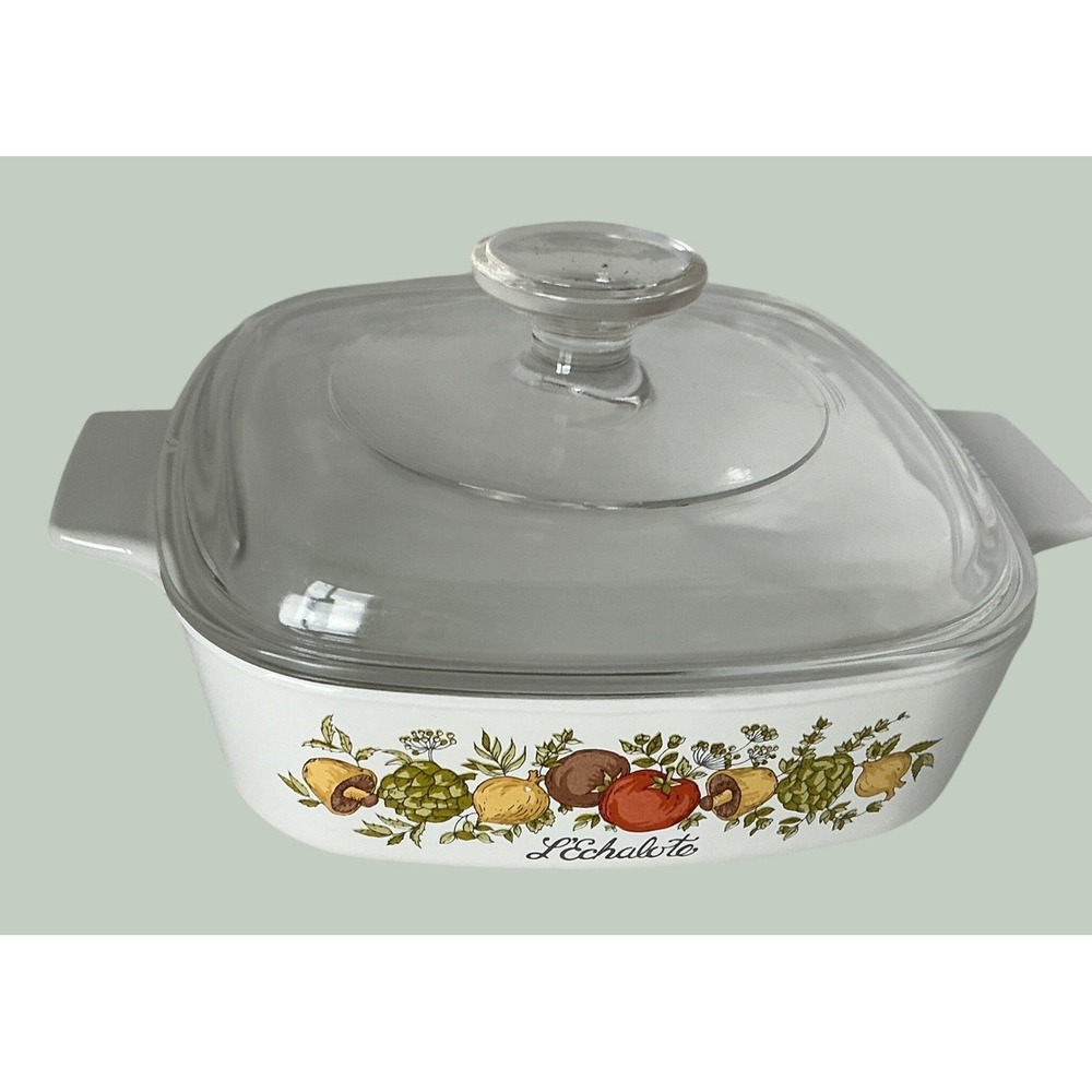 Corning Ware Vintage Spice of Life L'Echalote Casserole Dish 1 Quart A-1-B Lid